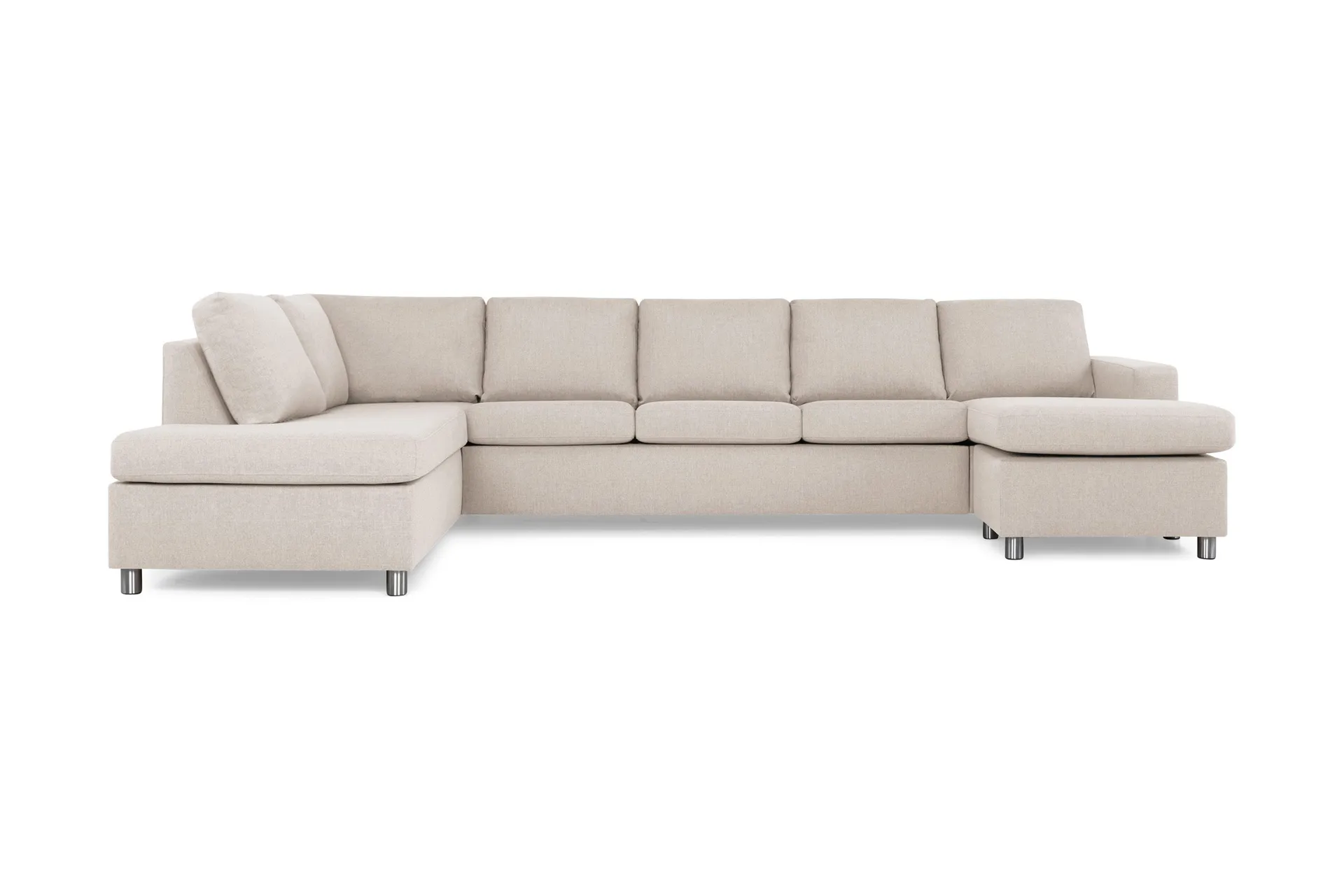 Crazy 5-seters Venstrevendt U-formet X-Large Sofa med Divan og Sjeselong i Stoff - Beige