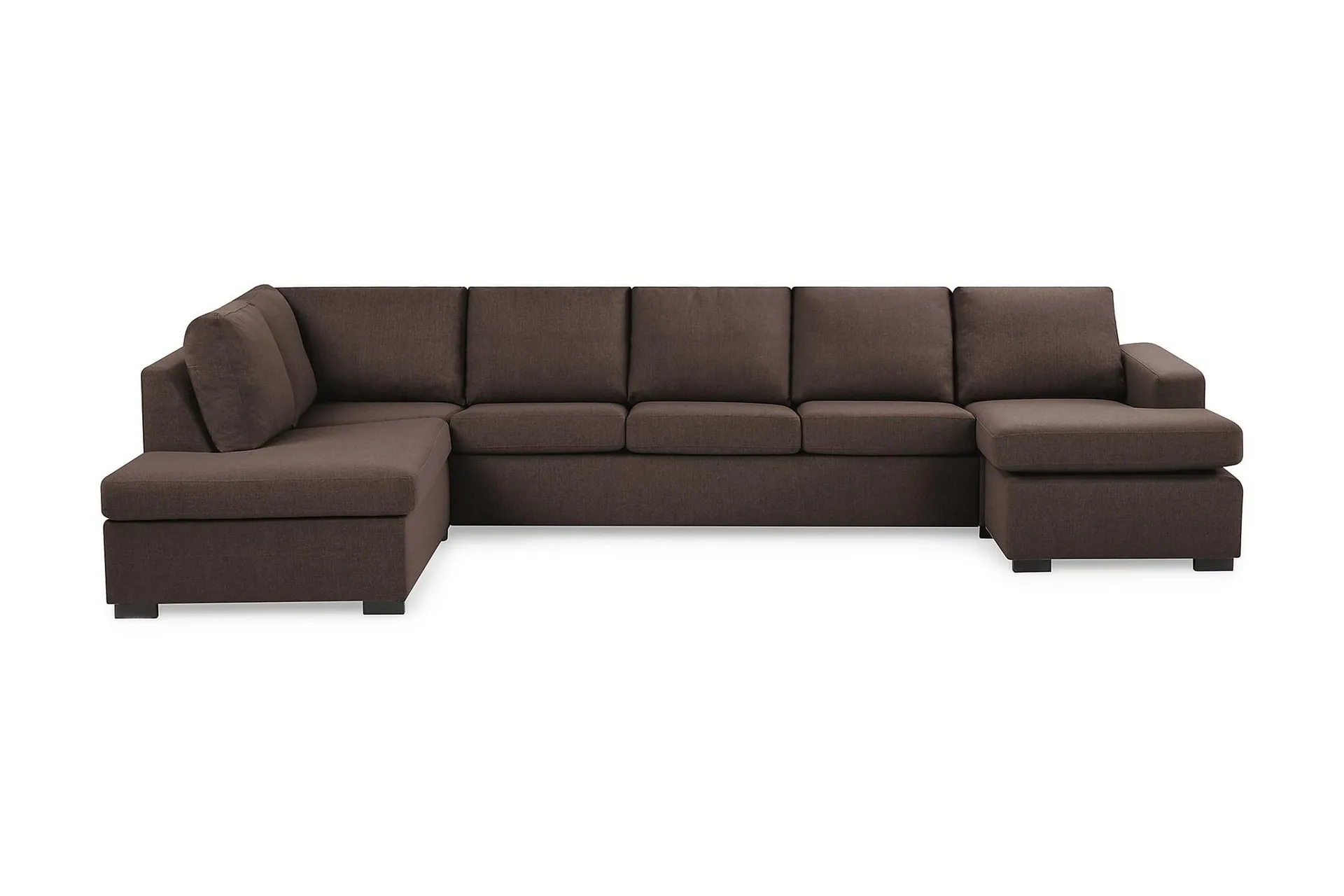 Crazy 5-seters Venstrevendt U-formet X-Large Sofa med Divan og Sjeselong i Stoff - Brun