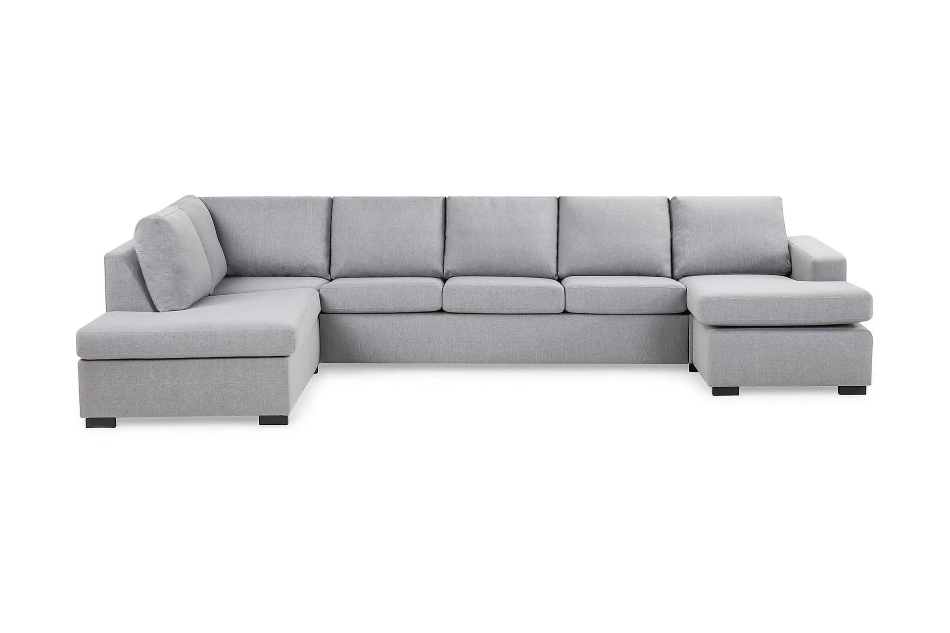 Crazy 5-seters Venstrevendt U-formet X-Large Sofa med Divan og Sjeselong i Stoff - Grå
