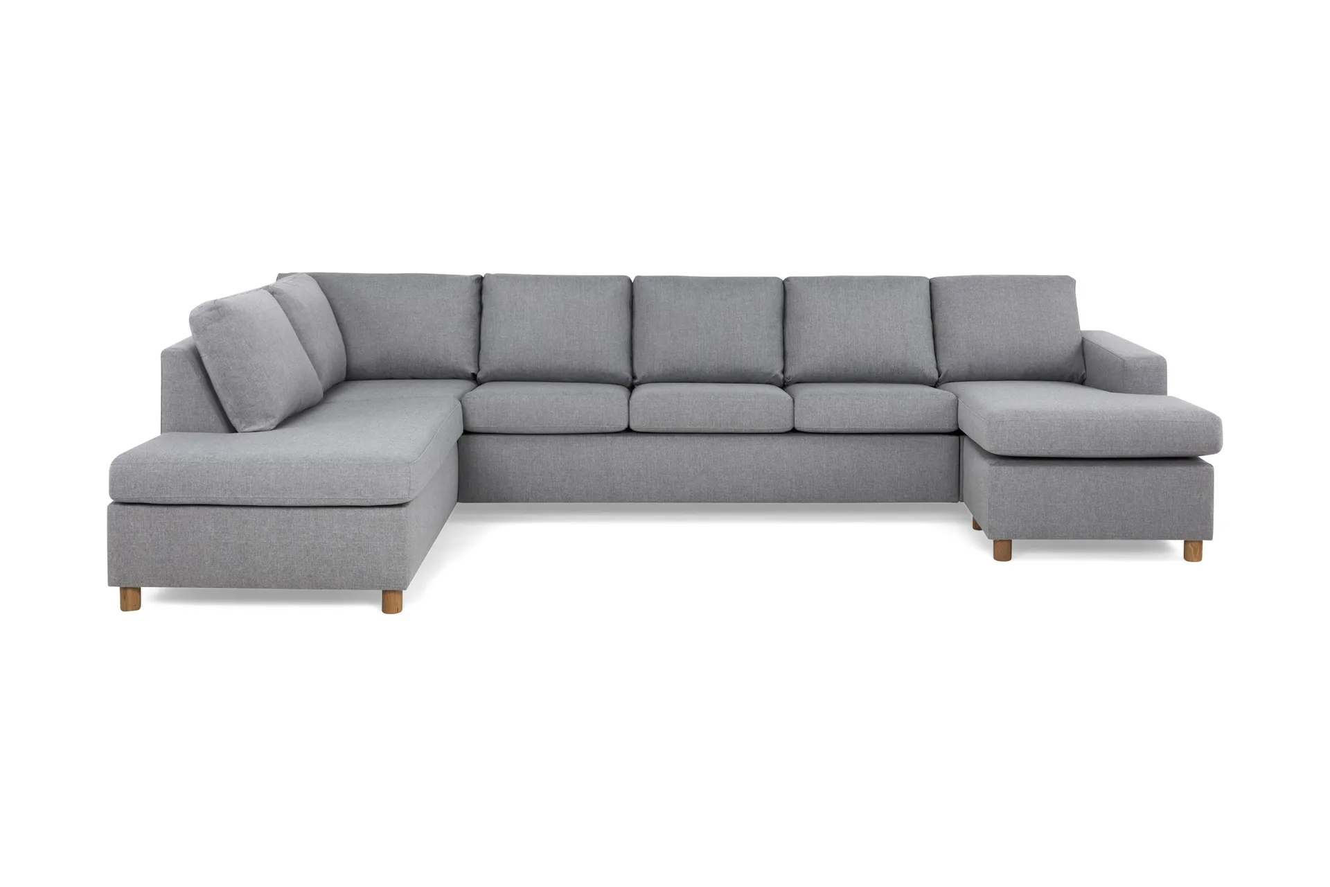 Crazy 5-seters Venstrevendt U-formet X-Large Sofa med Divan og Sjeselong i Stoff - Grå