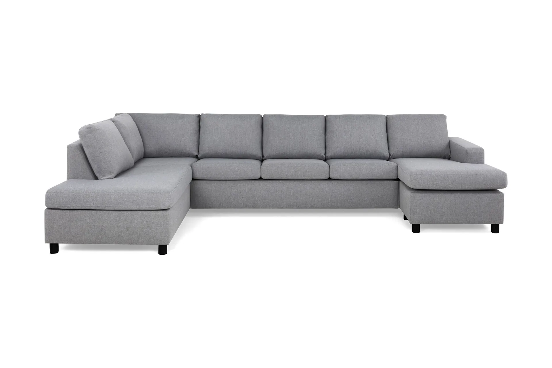 Crazy 5-seters Venstrevendt U-formet X-Large Sofa med Divan og Sjeselong i Stoff - Grå