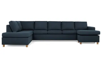 Crazy 5-seters Venstrevendt U-formet X-Large Sofa med Divan og Sjeselong i Stoff - Mørkeblå - Møbler - Sofaer - U-sofa