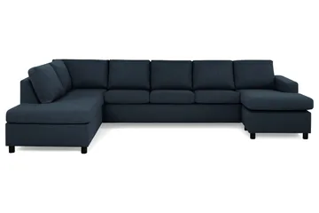 Crazy 5-seters Venstrevendt U-formet X-Large Sofa med Divan og Sjeselong i Stoff - Mørkeblå - Møbler - Sofaer - U-sofa