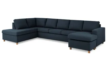 Crazy 5-seters Venstrevendt U-formet X-Large Sofa med Divan og Sjeselong i Stoff - Mørkeblå - Møbler - Sofaer - U-sofa