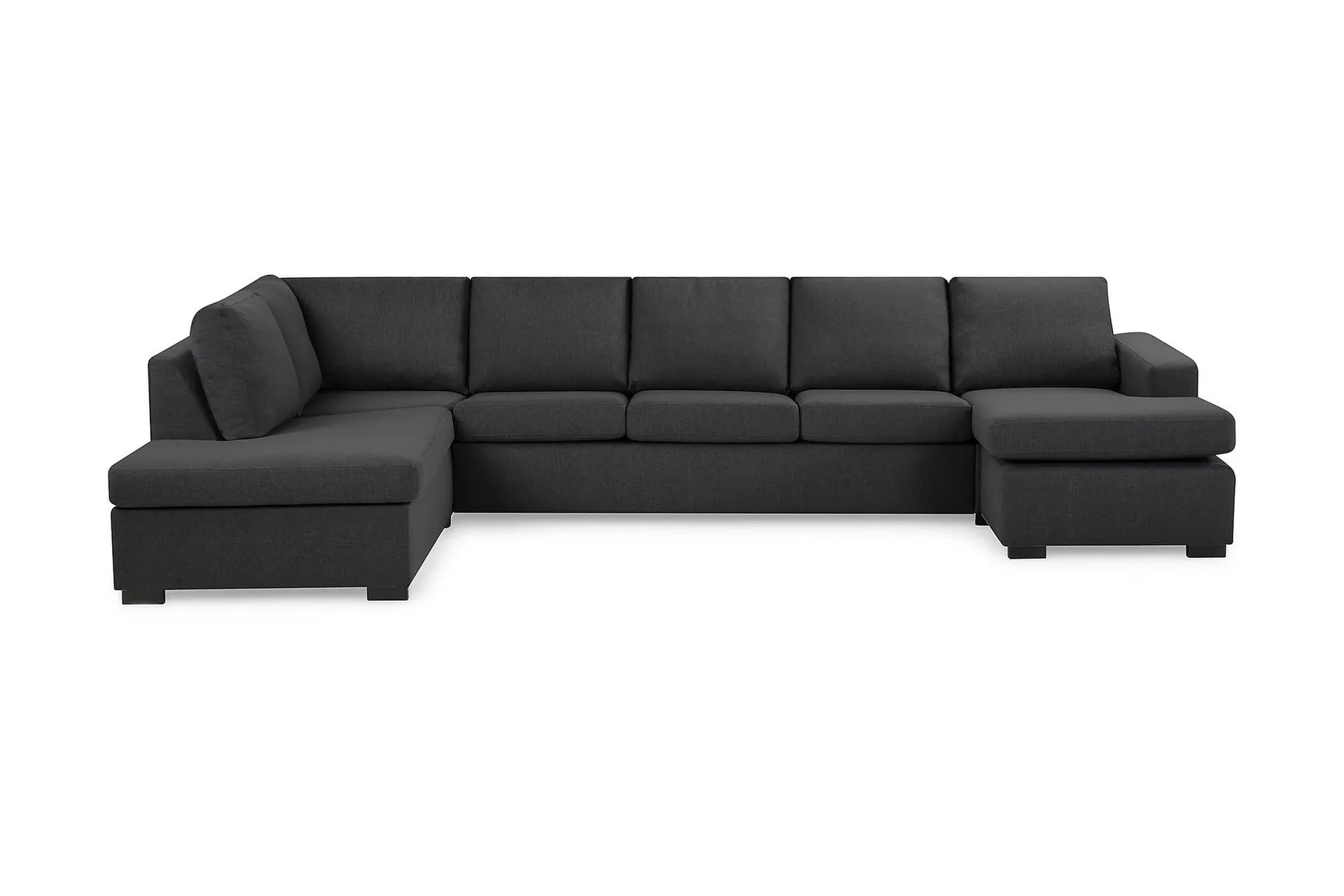 Crazy 5-seters Venstrevendt U-formet X-Large Sofa med Divan og Sjeselong i Stoff - Mørkegrå