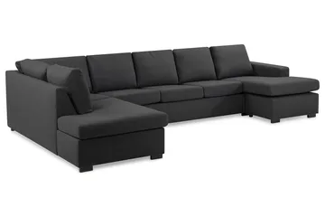 Crazy 5-seters Venstrevendt U-formet X-Large Sofa med Divan og Sjeselong i Stoff - Mørkegrå - Møbler - Sofaer - U-sofa