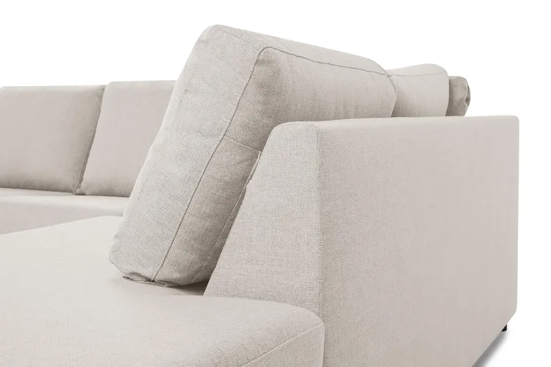 Crazy 6-seters Høyrevendt U-formet XX-Large Sofa med Divan og Sjeselong i Stoff - Beige - Møbler - Sofaer - U-sofa
