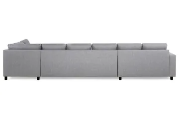 Crazy 6-seters Høyrevendt U-formet XX-Large Sofa med Divan og Sjeselong i Stoff - Grå - Møbler - Sofaer - U-sofa
