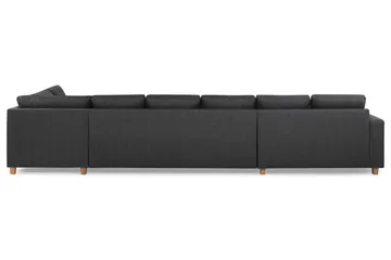 Crazy 6-seters Høyrevendt U-formet XX-Large Sofa med Divan og Sjeselong i Stoff - Mørkegrå - Møbler - Sofaer - U-sofa