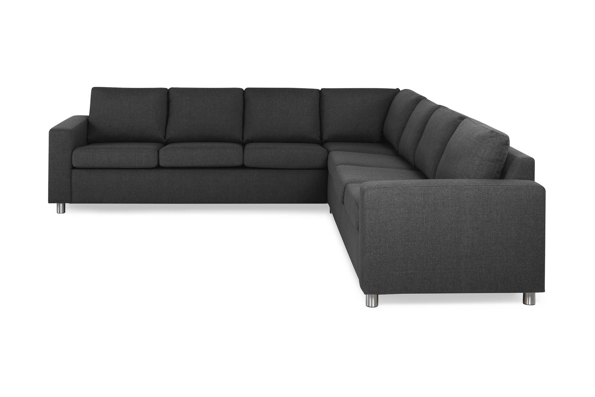 Crazy 6-seters Vendbar L-formet X-Large Hjørnesofa i Stoff - Antrasitt