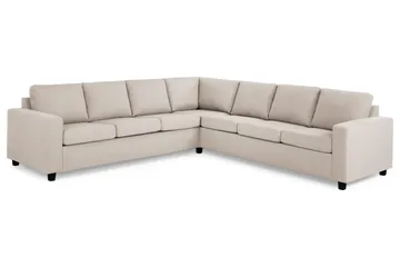 Crazy 6-seters Vendbar L-formet X-Large Hjørnesofa i Stoff - Beige - Møbler - Sofaer - Hjørnesofa