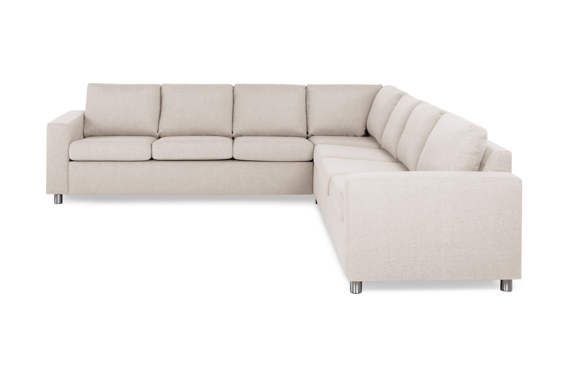 Crazy 6-seters Vendbar L-formet X-Large Hjørnesofa i Stoff - Beige