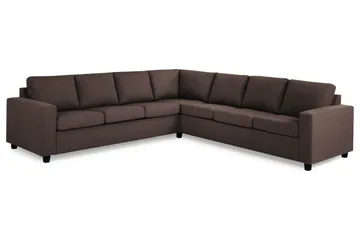 Crazy 6-seters Vendbar L-formet X-Large Hjørnesofa i Stoff - Brun - Møbler - Sofaer - Hjørnesofa