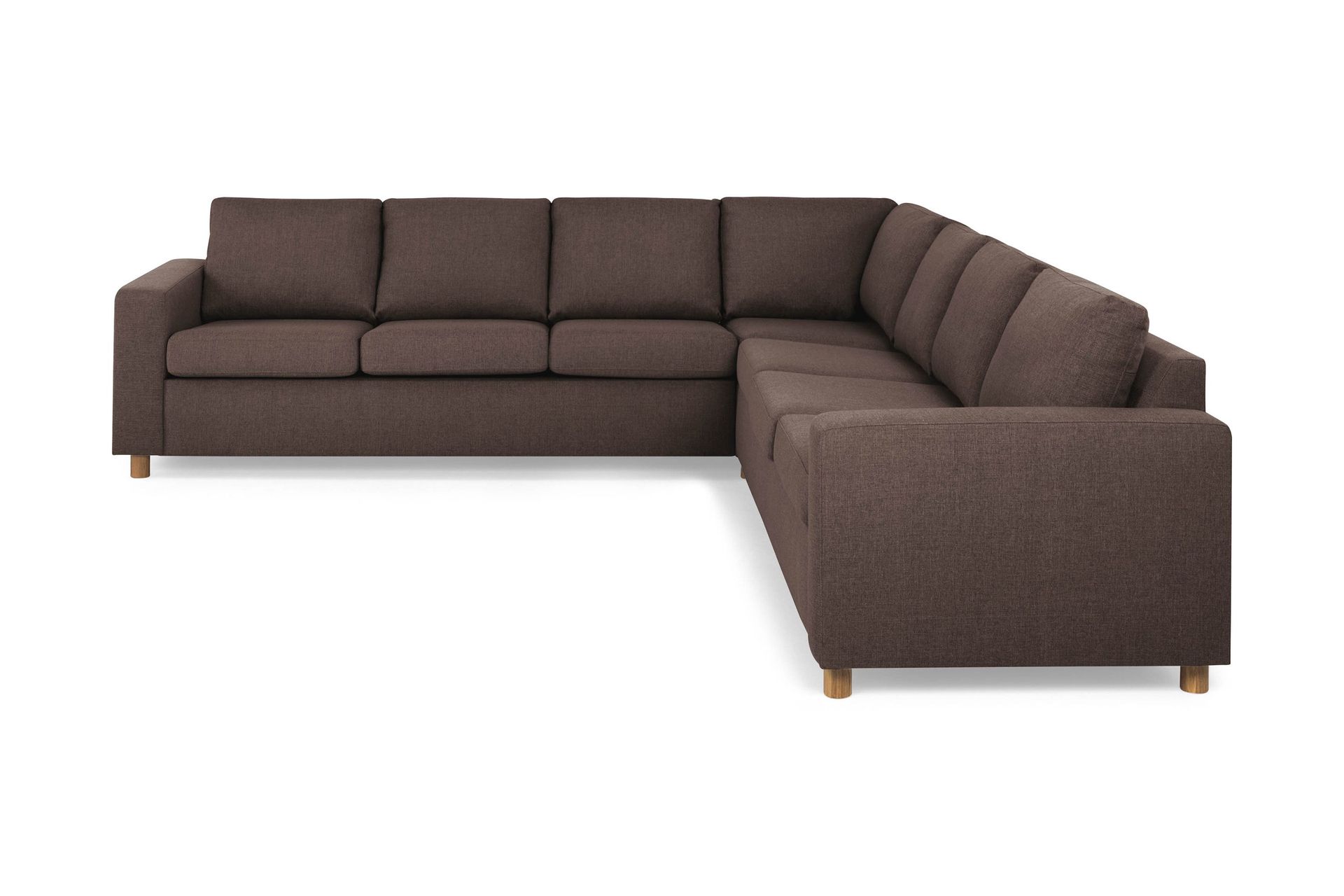 Crazy 6-seters Vendbar L-formet X-Large Hjørnesofa i Stoff - Brun