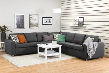 Crazy 6-seters Vendbar L-formet X-Large Hjørnesofa i Stoff - Mørkegrå - Møbler - Sofaer - Hjørnesofa