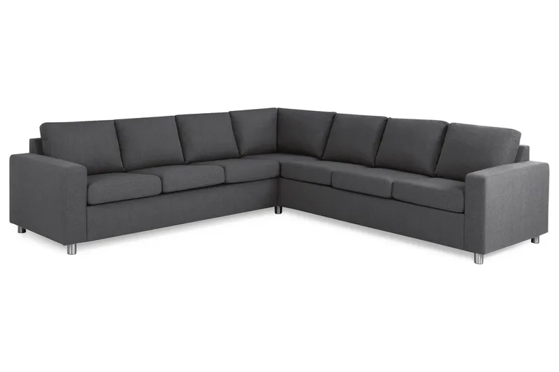 Crazy 6-seters Vendbar L-formet X-Large Hjørnesofa i Stoff - Mørkegrå - Møbler - Sofaer - Hjørnesofa
