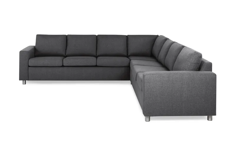 Crazy 6-seters Vendbar L-formet X-Large Hjørnesofa i Stoff, Mørkegrå