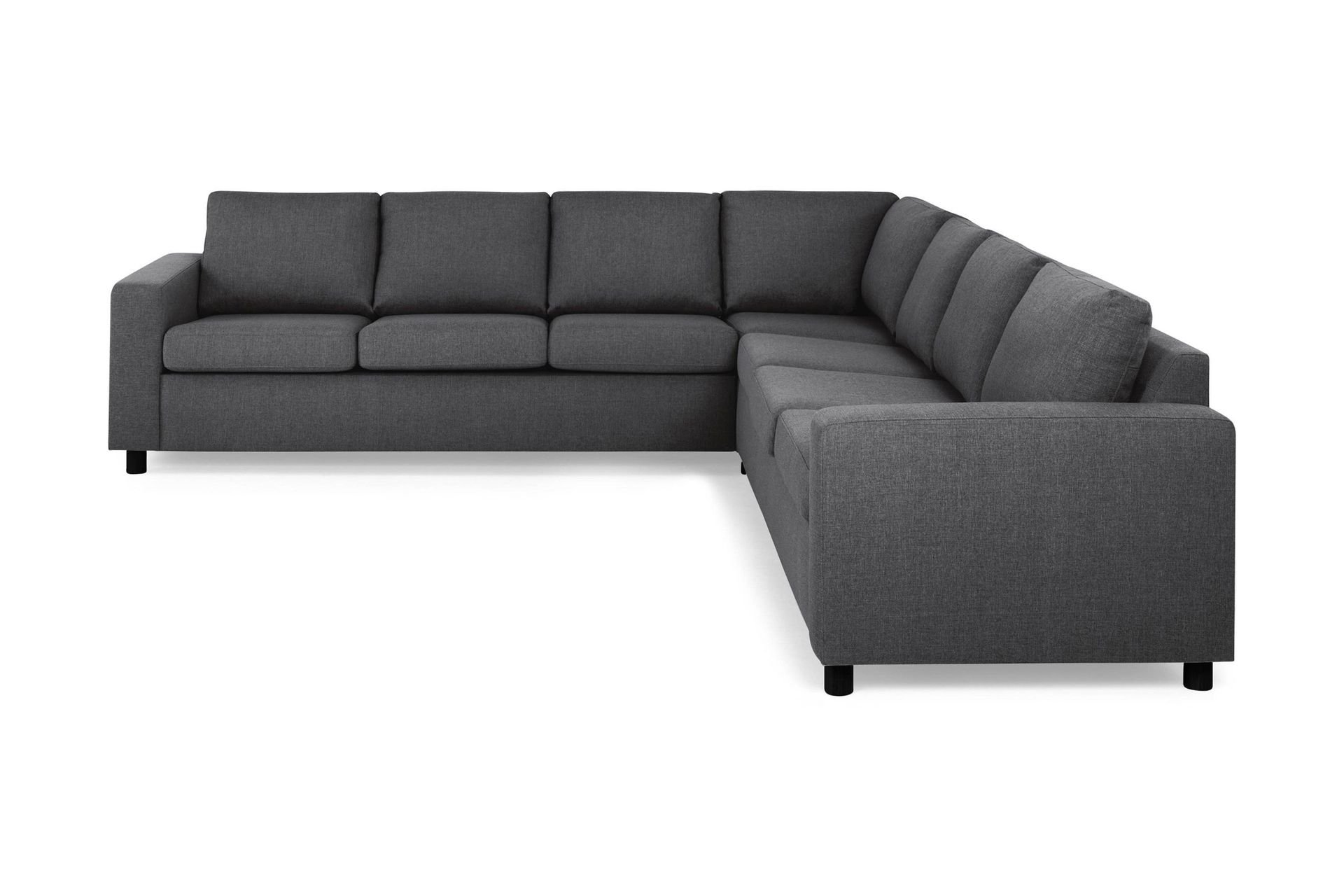 Crazy 6-seters Vendbar L-formet X-Large Hjørnesofa i Stoff - Mørkegrå