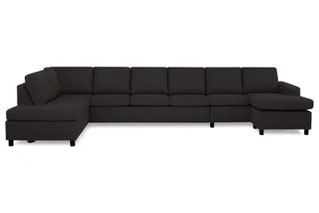 Crazy 6-seters Venstrevendt U-formet XX-Large Sofa med Divan og Sjeselong i Stoff - Antrasitt - Møbler - Sofaer - U-sofa