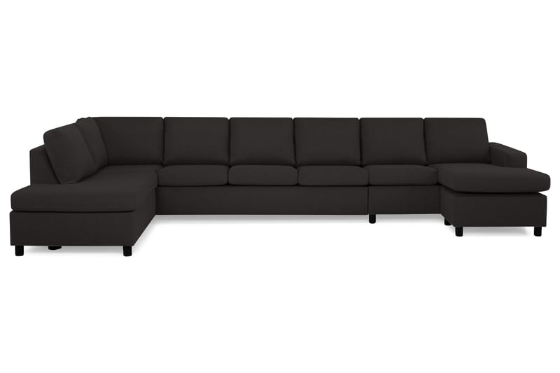 Crazy 6-seters Venstrevendt U-formet XX-Large Sofa med Divan og Sjeselong i Stoff - Antrasitt - Møbler - Sofaer - U-sofa