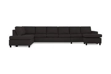 Crazy 6-seters Venstrevendt U-formet XX-Large Sofa med Divan og Sjeselong i Stoff - Antrasitt - Møbler - Sofaer - U-sofa