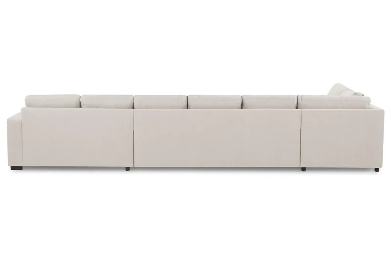 Crazy 6-seters Venstrevendt U-formet XX-Large Sofa med Divan og Sjeselong i Stoff - Beige - Møbler - Sofaer - U-sofa
