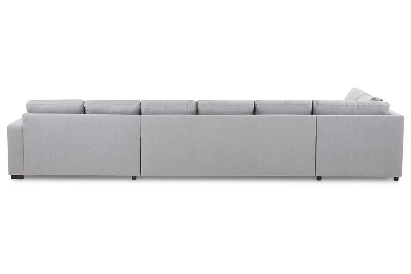 Crazy 6-seters Venstrevendt U-formet XX-Large Sofa med Divan og Sjeselong i Stoff - Grå - Møbler - Sofaer - U-sofa