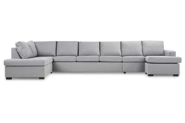 Crazy 6-seters Venstrevendt U-formet XX-Large Sofa med Divan og Sjeselong i Stoff - Grå - Møbler - Sofaer - U-sofa