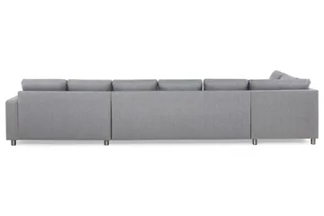 Crazy 6-seters Venstrevendt U-formet XX-Large Sofa med Divan og Sjeselong i Stoff - Grå - Møbler - Sofaer - U-sofa