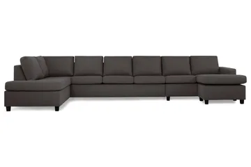 Crazy 6-seters Venstrevendt U-formet XX-Large Sofa med Divan og Sjeselong i Stoff - Mørkegrå - Møbler - Sofaer - U-sofa