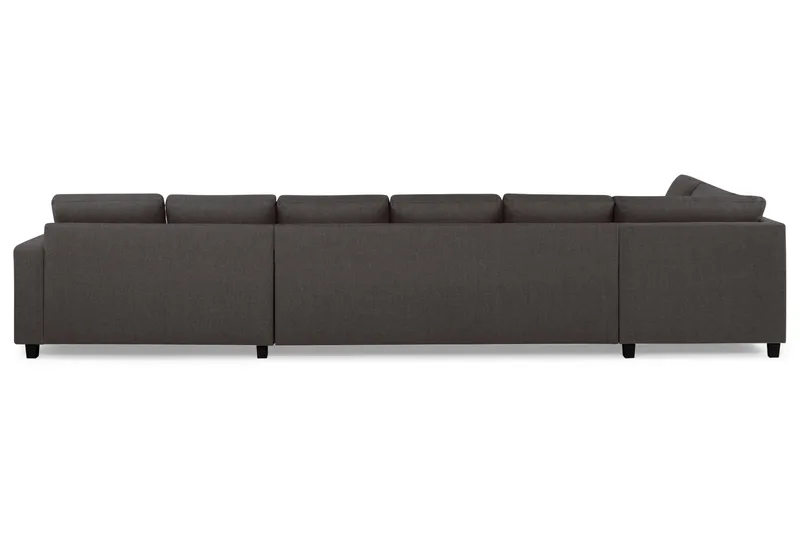 Crazy 6-seters Venstrevendt U-formet XX-Large Sofa med Divan og Sjeselong i Stoff - Mørkegrå - Møbler - Sofaer - U-sofa
