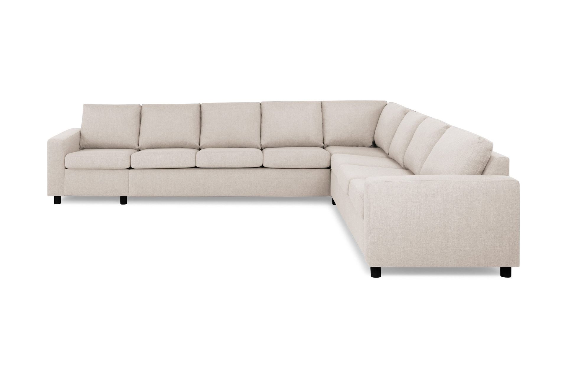 Crazy 7-seters vendbar L-formet ekstra ekstra stor hjørnesofa i stoff - Beige