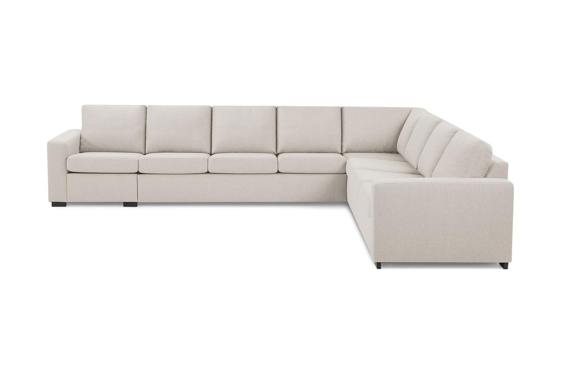 Crazy 7-seters vendbar L-formet ekstra ekstra stor hjørnesofa i stoff - Beige