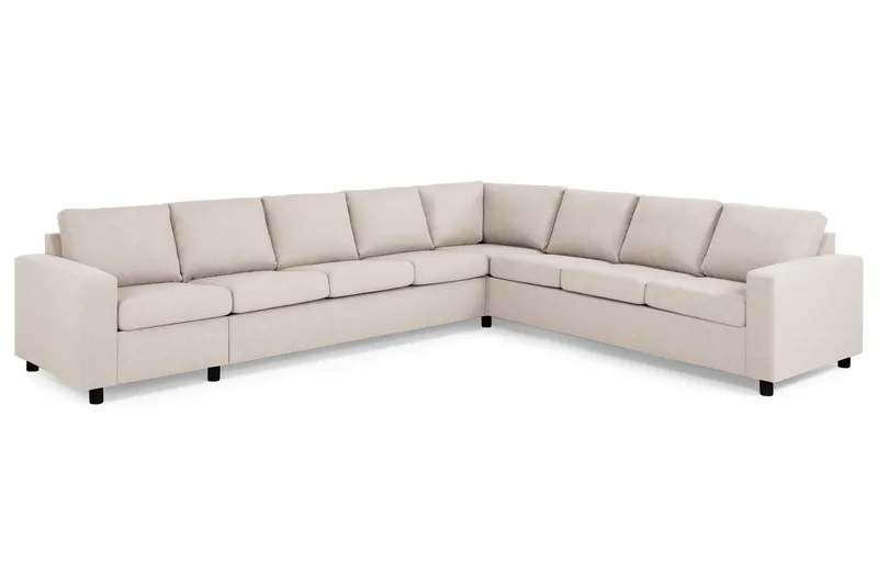 Crazy 7-seters vendbar L-formet ekstra ekstra stor hjørnesofa i stoff - Beige - Møbler - Sofaer - Hjørnesofa