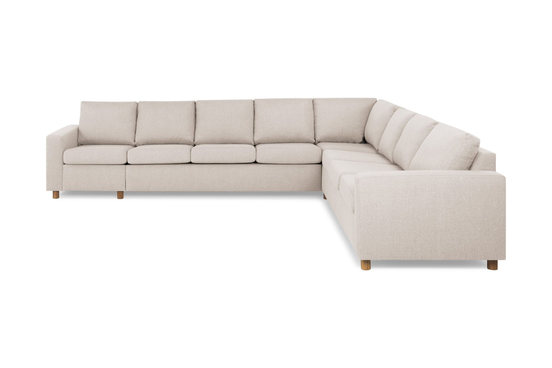 Crazy 7-seters vendbar L-formet ekstra ekstra stor hjørnesofa i stoff - Beige