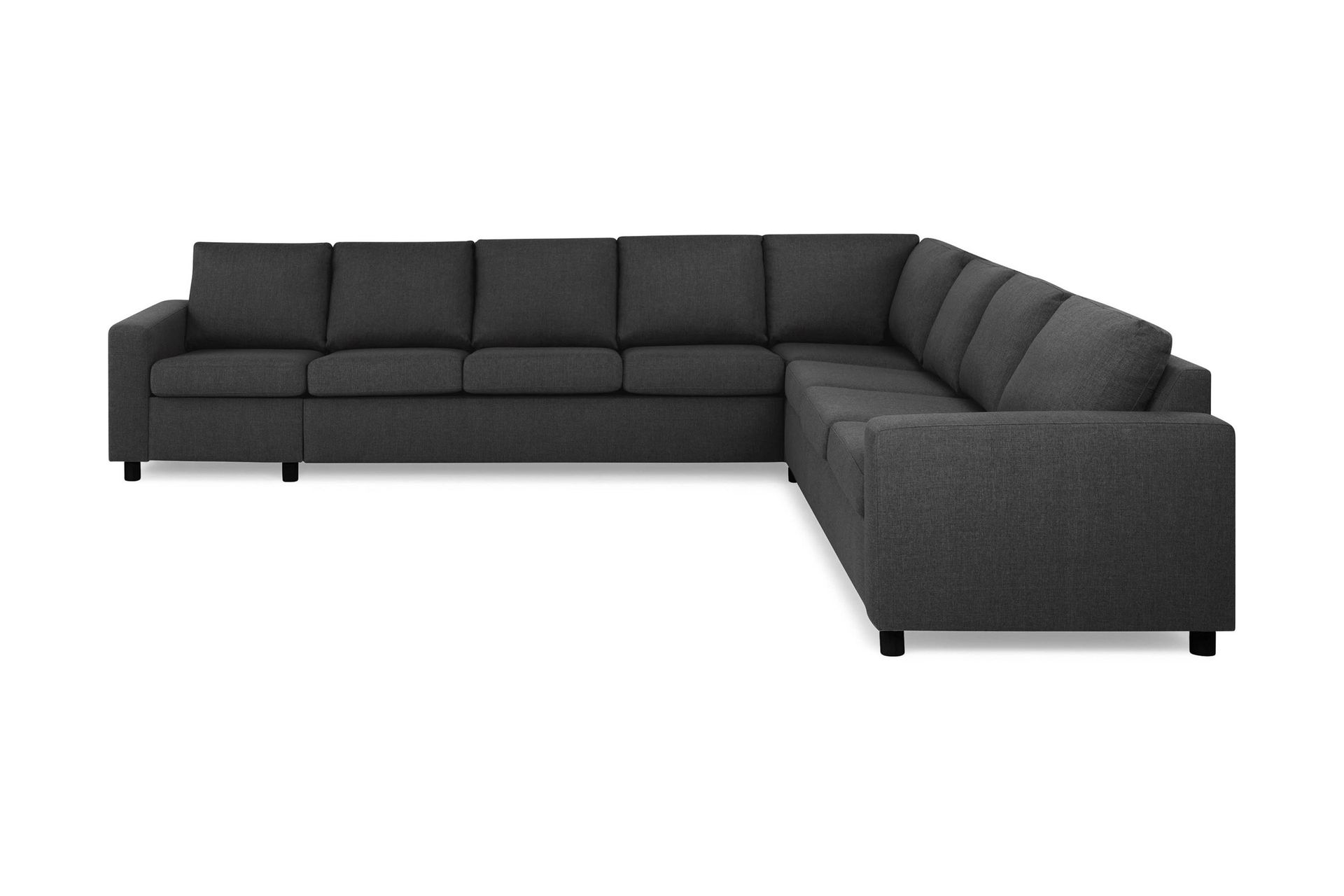 Crazy 7-seters Vendbar L-formet XX-Large Hjørnesofa i Stoff - Antrasitt