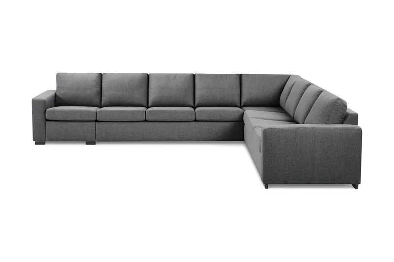 Crazy 7-seters Vendbar L-formet XX-Large Hjørnesofa i Stoff, Mørkegrå