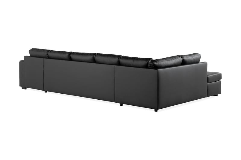 Crazy U-sofa XL Divan Høyre - Svart Kunstlær - U-sofa