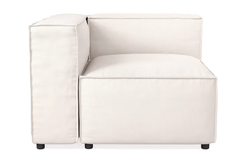 Cubo 2-seters Venstremodul i Stoff 120 cm bred, Lys beige