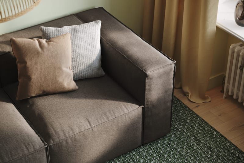 Cubo 3-seters Dyp Modulsofa + Fotskammel i Stoff - Grå - Møbler - Sofaer - Sofa 3 seter