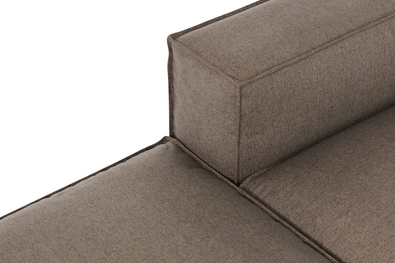 Cubo 3-seters Dyp Modulsofa + Fotskammel i Stoff - Grå - Møbler - Sofaer - Modulsofaer - Komplett modulsofa