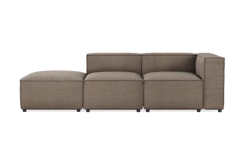 Cubo 3-seters Dyp Modulsofa + Fotskammel i Stoff - Grå - Møbler - Sofaer - Sofa 3 seter
