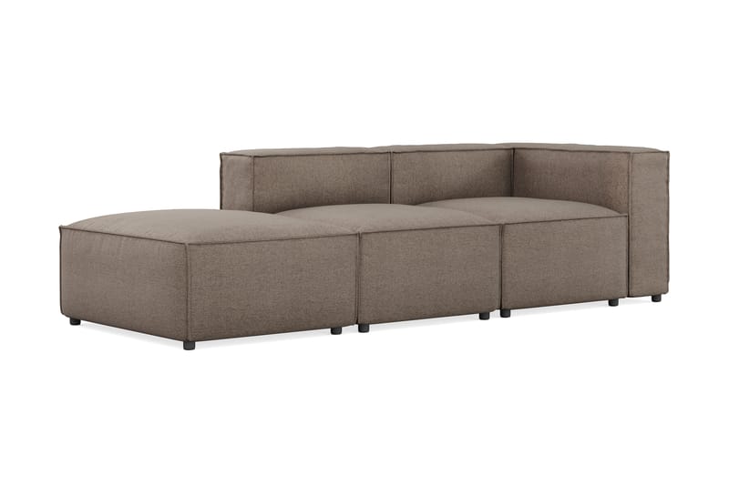 Cubo 3-seters Dyp Modulsofa + Fotskammel i Stoff - Grå - Møbler - Sofaer - Sofa 3 seter