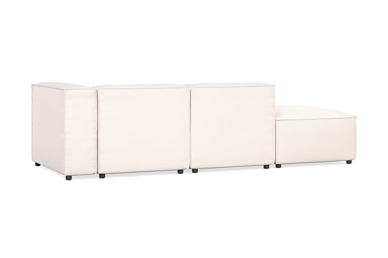 Cubo 3-seters Dyp Modulsofa + Fotskammel i Stoff - Hvit - Møbler - Sofaer - Sofa 3 seter