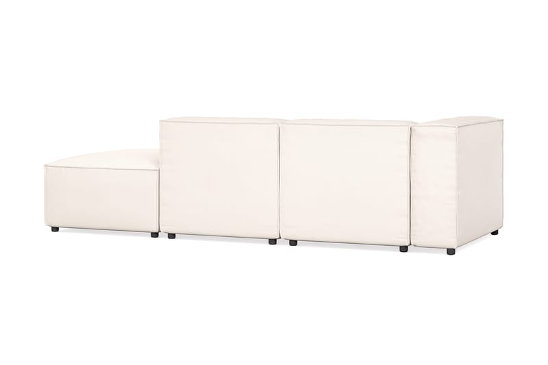 Cubo 3-seters Dyp Modulsofa + Fotskammel i Stoff - Hvit - Møbler - Sofaer - Sofa 3 seter