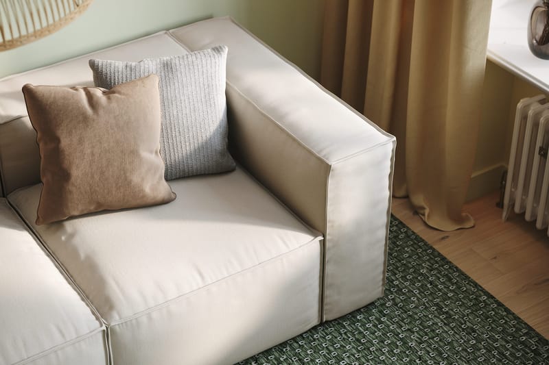 Cubo 3-seters Dyp Modulsofa + Fotskammel i Stoff - Hvit - Møbler - Sofaer - Sofa 3 seter
