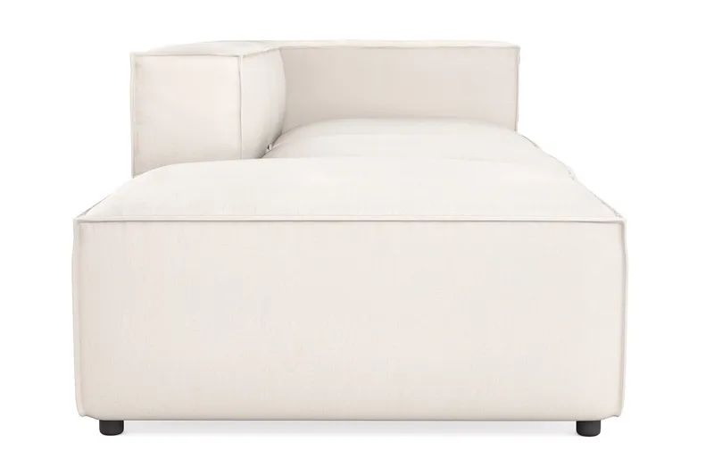 Cubo 3-seters Dyp Modulsofa + Fotskammel i Stoff - Hvit - Møbler - Sofaer - Modulsofaer - Komplett modulsofa