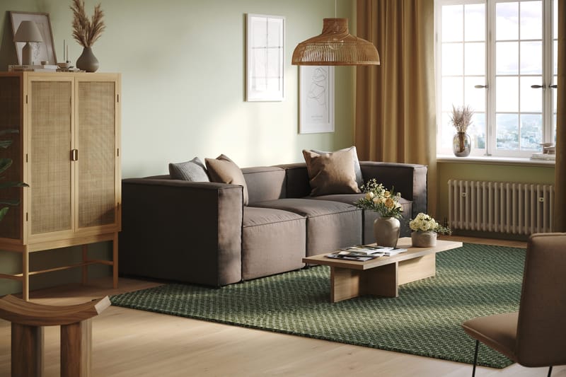 Cubo 4-seters Dyp Modulsofa i Stoff - Grå - Møbler - Sofaer - Sofa 3 seter