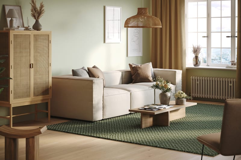 Cubo 4-seters Dyp Modulsofa i Stoff - Hvit - Møbler - Sofaer - Sofa 3 seter