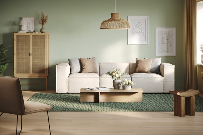 Cubo 4-seters Dyp Modulsofa i Stoff - Hvit - Møbler - Sofaer - Sofa 3 seter